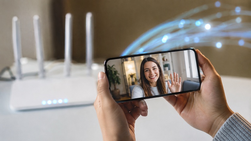 スマホを手にネット回線でつながる現代のイメージ