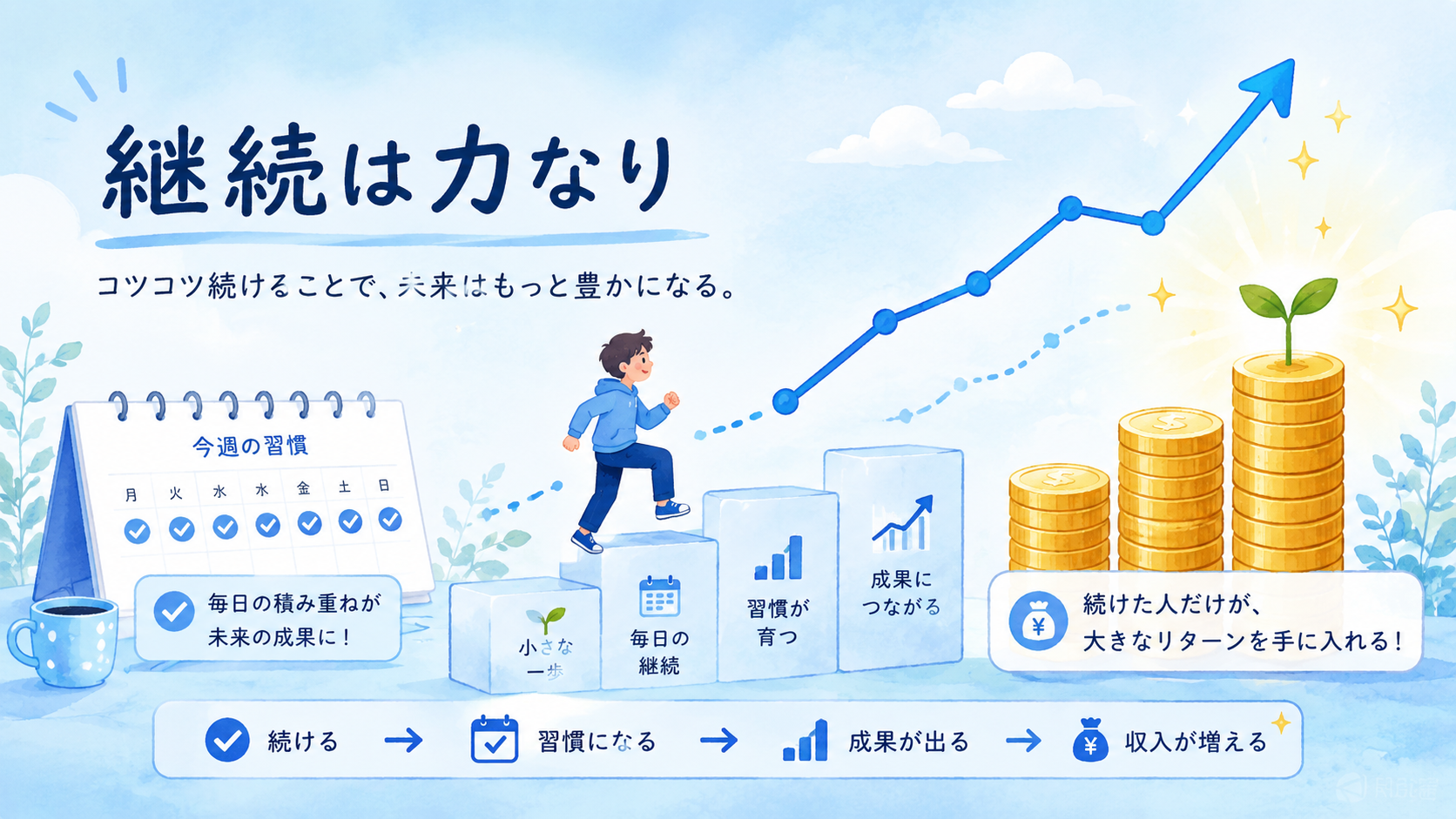 コツコツ継続して稼ぐチャットレディのイメージ