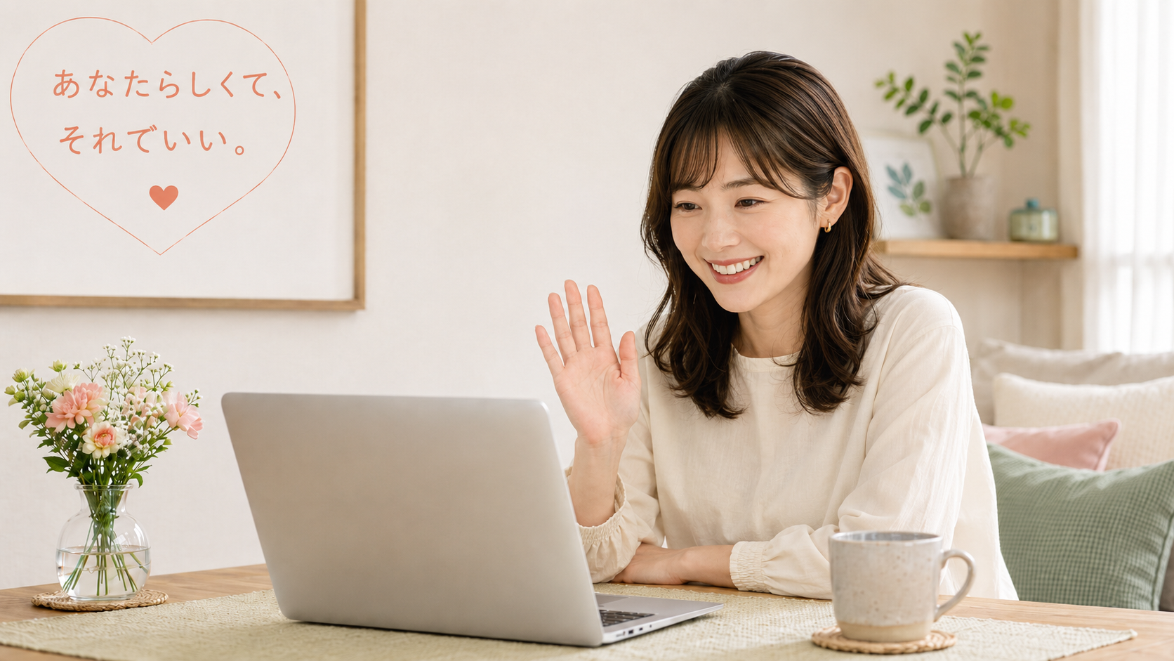 チャットレディで楽しくおしゃべりする普通の女性