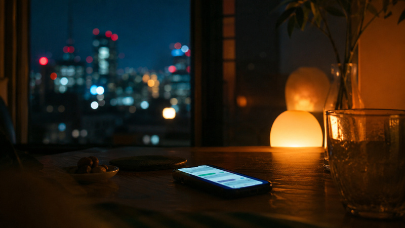 スマートフォンの画面越しに会話がはずむ様子のイメージ