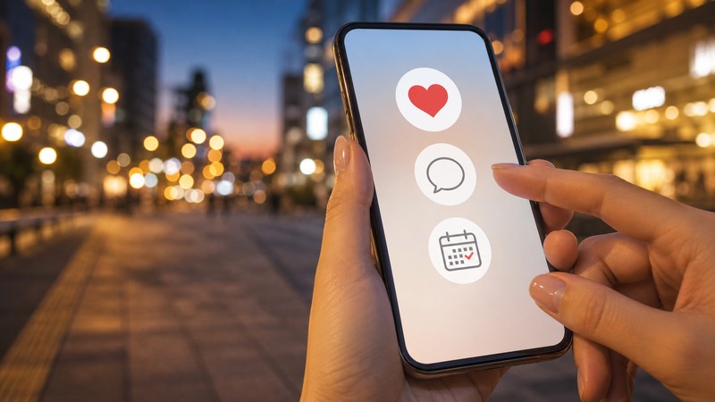 お気に入り登録からメールと予約へつながるスマートフォンの操作イメージ